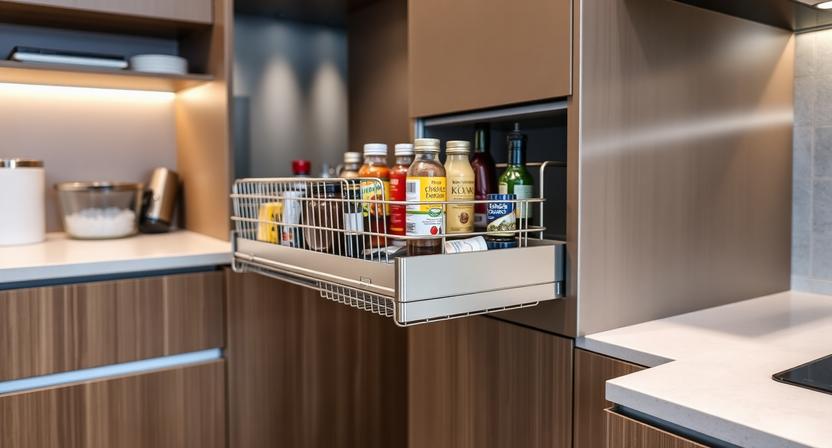 side pull out basket for 300mm cabinet storage