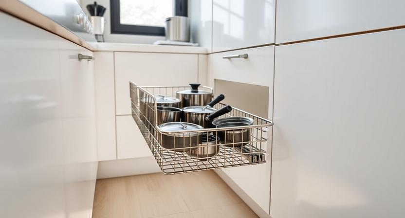 pull out wire basket 400mm kitchen storage drawer