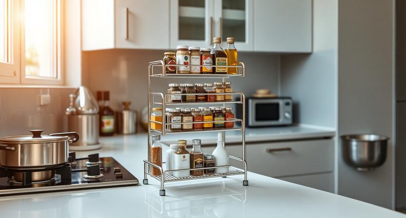 small triple rack for kitchen storage