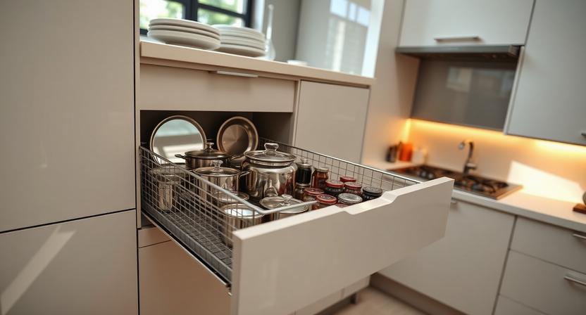 kitchen accessories 900mm wire pull out drawer basket for cabinet storage rack