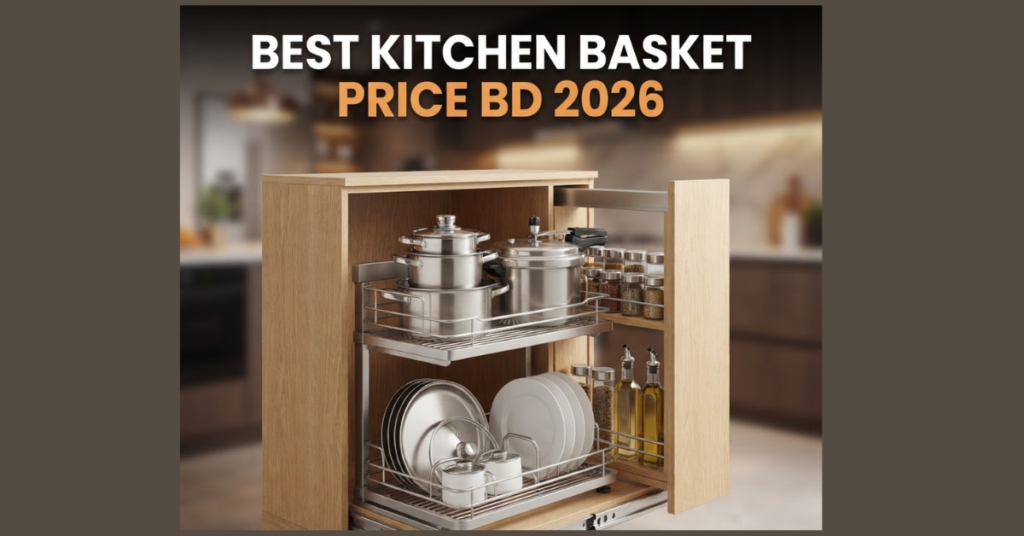 Modern SS 304 kitchen basket pull-out storage system price guide in Bangladesh.