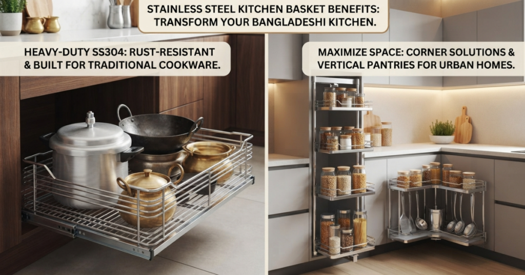 Stainless Steel Kitchen Basket Benefits for Modern BD Homes