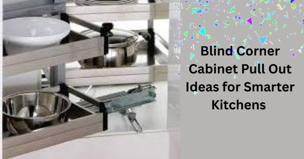 Modern kitchen cabinet with a stainless steel blind corner pull-out magic corner basket unit.