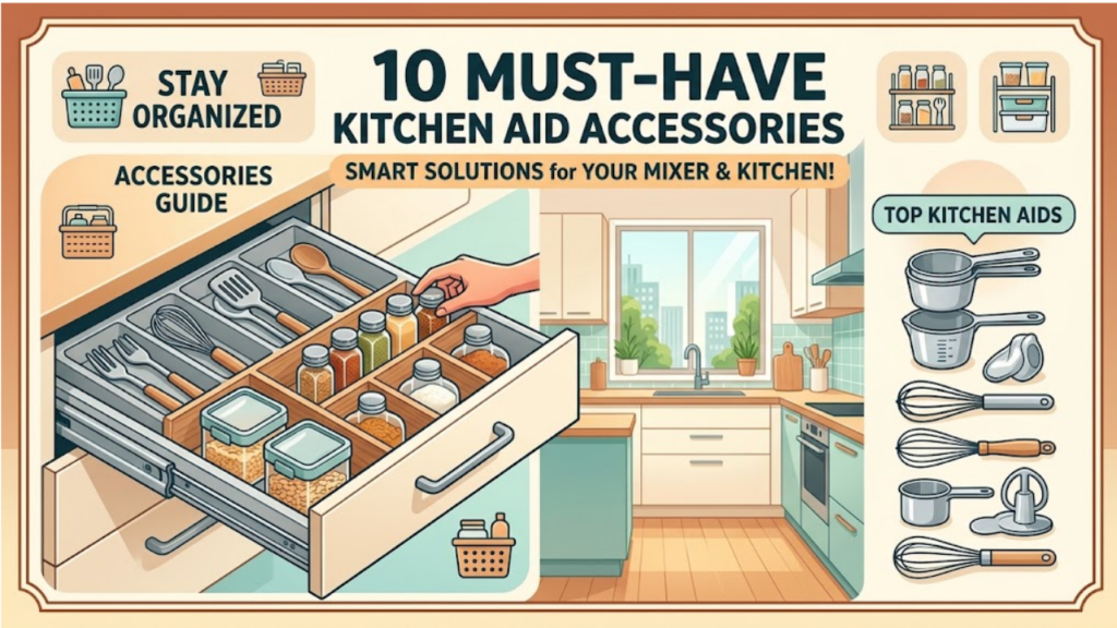 Must-have KitchenAid accessories and modular pull-out storage for modern kitchens.